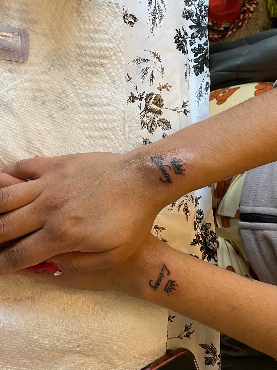 Matching name tattoos